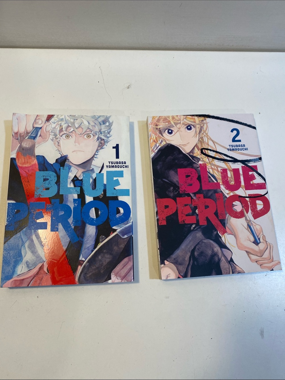 Blue Period Manga Volumes 1-2 - Blue & Red Covers by